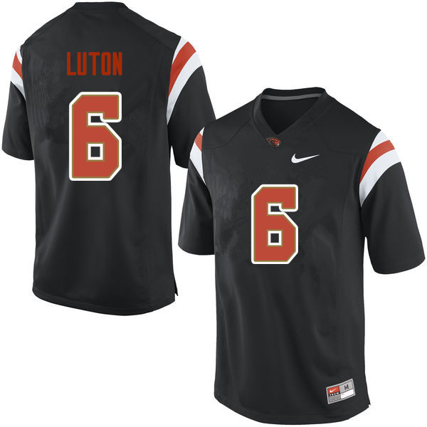 Men Oregon State Beavers #6 Jake Luton College Football Jerseys Sale-Black - Click Image to Close